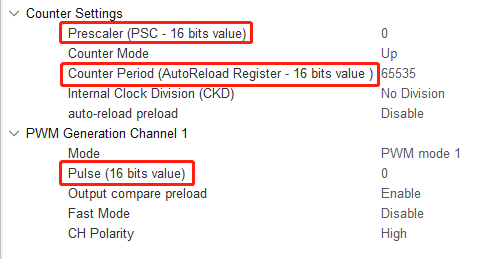 定时器参数设置